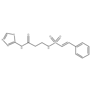 3-(2-phenylethenesulfonamido)-N-(1,3,4-thiadiazol-2-yl)propanamide结构式