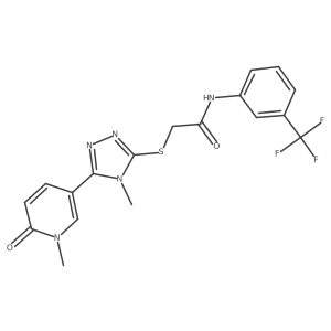 2-{[4-methyl-5-(1-methyl-6-oxo-1,6-dihydropyridin-3-yl)-4H-1,2,4-triazol-3-yl]sulfanyl}-N-[3-(trifluoromethyl)phenyl]acetamide Structure