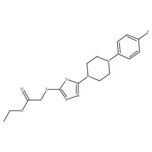 Ethyl 2-((5-(4-(4-fluorophenyl)piperazin-1-yl)-1,3,4-thiadiazol-2-yl)thio)acetate Structure