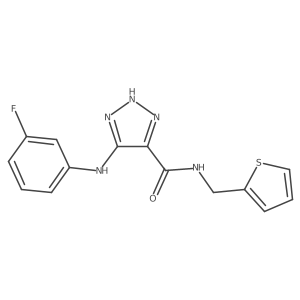 O=C(NCc1cccs1)c1n[nH]nc1Nc1cccc(F)c1结构式