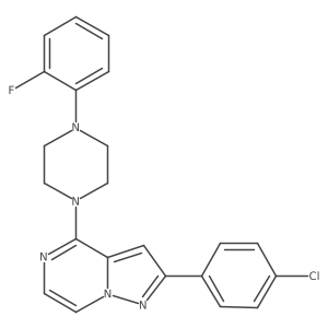 2-(4-Chlorophenyl)-4-[4-(2-fluorophenyl)piperazin-1-yl]pyrazolo[1,5-a]pyrazine结构式