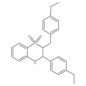 2-[(4-methoxyphenyl)methyl]-3-[4-(methylsulfanyl)phenyl]-3,4-dihydro-2H-1lambda6,2,4-benzothiadiazine-1,1-dione Structure
