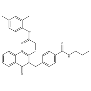 4-((2-((2-((2,4-dimethylphenyl)amino)-2-oxoethyl)thio)-4-oxoquinazolin-3(4H)-yl)methyl)-N-propylbenzamide结构式