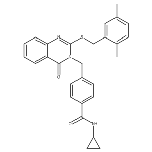 N-cyclopropyl-4-((2-((2,5-dimethylbenzyl)thio)-4-oxoquinazolin-3(4H)-yl)methyl)benzamide Structure