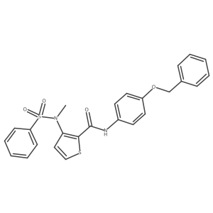N-(4-(benzyloxy)phenyl)-3-(N-methylphenylsulfonamido)thiophene-2-carboxamide结构式