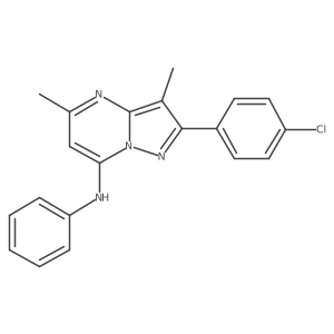 2-(4-chlorophenyl)-3,5-dimethyl-N-phenylpyrazolo[1,5-a]pyrimidin-7-amine结构式