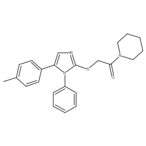 2-((1-phenyl-5-(p-tolyl)-1H-imidazol-2-yl)thio)-1-(piperidin-1-yl)ethanone Structure