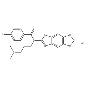 N-([1,3]dioxolo[4',5':4,5]benzo[1,2-d]thiazol-6-yl)-4-bromo-N-(3-(dimethylamino)propyl)benzamide hydrochloride结构式
