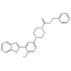 benzyl 4-(5-amino-6-(1H-benzo[d]imidazol-2-yl)pyrazin-2-yl)piperazine-1-carboxylate结构式
