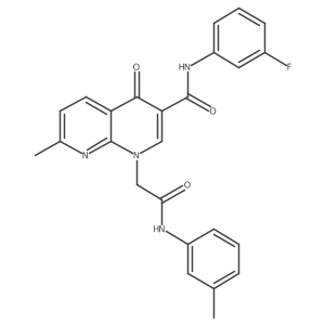 N-(3-fluorophenyl)-7-methyl-4-oxo-1-(2-oxo-2-(m-tolylamino)ethyl)-1,4-dihydro-1,8-naphthyridine-3-carboxamide结构式