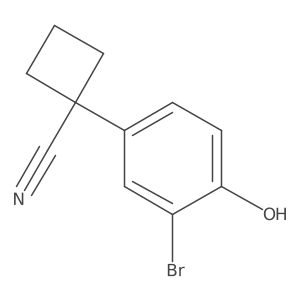 1-(3-Bromo-4-hydroxyphenyl)cyclobutane-1-carbonitrile结构式