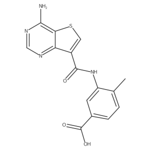 3-(4-Aminothieno[3,2-d]pyrimidine-7-carboxamido)-4-methylbenzoic acid结构式