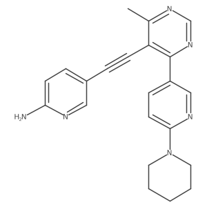 5-[2-[4-Methyl-6-[6-(1-piperidinyl)-3-pyridinyl]-5-pyrimidinyl]ethynyl]-2-pyridinamine结构式