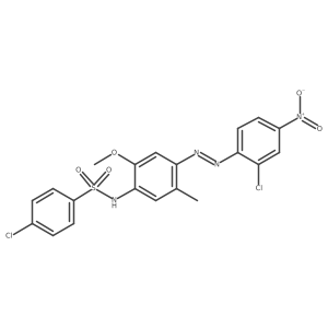 Benzenesulfonamide, 4-chloro-N-[4-[(1E)-2-(2-chloro-4-nitrophenyl)diazenyl]-2-methoxy-5-methylphenyl]- Structure