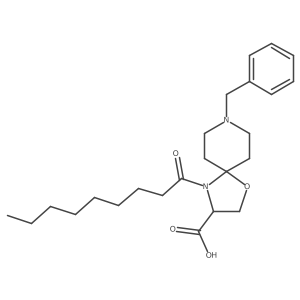 8-Benzyl-4-nonanoyl-1-oxa-4,8-diazaspiro[4.5]decane-3-carboxylic acid Structure