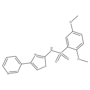 2,5-dimethoxy-N-[4-(pyridin-3-yl)-1,3-thiazol-2-yl]benzene-1-sulfonamide结构式