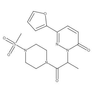 6-(furan-2-yl)-2-(1-(4-(methylsulfonyl)piperazin-1-yl)-1-oxopropan-2-yl)pyridazin-3(2H)-one Structure