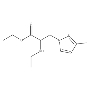 ethyl 2-(ethylamino)-3-(3-methyl-1H-pyrazol-1-yl)propanoate结构式