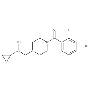 (4-(2-Cyclopropyl-2-hydroxyethyl)piperazin-1-yl)(2-fluorophenyl)methanone hydrochloride Structure