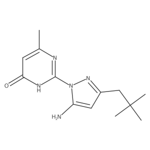2-(5-Amino-3-neopentyl-1H-pyrazol-1-yl)-6-methylpyrimidin-4(3H)-one结构式