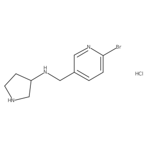 (S)-N-((6-bromopyridin-3-yl)methyl)pyrrolidin-3-amine hydrochloride Structure