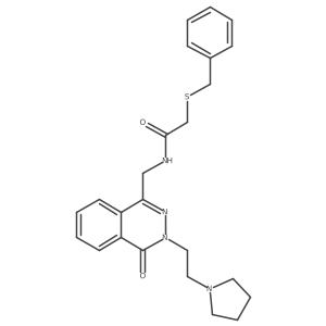 2-(benzylthio)-N-((4-oxo-3-(2-(pyrrolidin-1-yl)ethyl)-3,4-dihydrophthalazin-1-yl)methyl)acetamide结构式