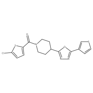 (5-chloro-2-thienyl)-[4-[5-(3-thienyl)-1,3,4-oxadiazol-2-yl]-1-piperidyl]methanone结构式