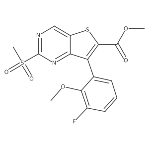 Methyl 7-(3-fluoro-2-methoxyphenyl)-2-methylsulfonylthieno[3,2-d]pyrimidine-6-carboxylate结构式
