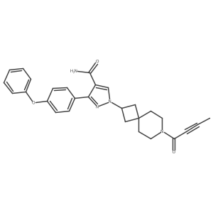1-(7-But-2-ynoyl-7-azaspiro[3.5]nonan-2-yl)-3-(4-phenoxyphenyl)pyrazole-4-carboxamide Structure