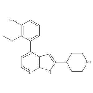 4-(3-chloro-2-methoxyphenyl)-2-piperidin-4-yl-1H-pyrrolo[2,3-b]pyridine结构式