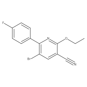 5-Bromo-2-ethoxy-6-(4-fluorophenyl)nicotinonitrile结构式