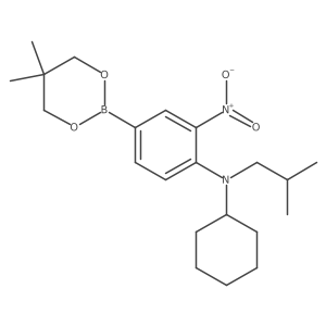 N-cyclohexyl-4-(5,5-dimethyl-1,3,2-dioxaborinan-2-yl)-N-isobutyl-2-nitroaniline结构式