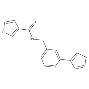 N-((5-(thiophen-3-yl)pyridin-3-yl)methyl)furan-3-carboxamide结构式