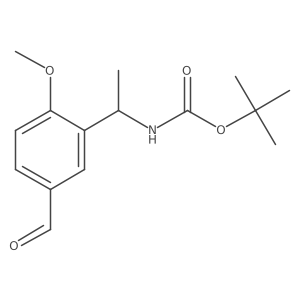 Carbamic acid, N-[1-(5-formyl-2-methoxyphenyl)ethyl]-, 1,1-dimethylethyl ester结构式