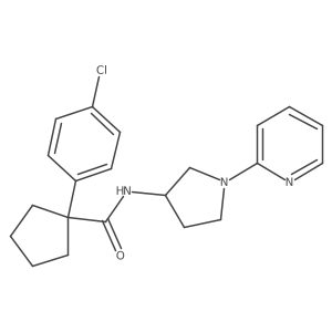 1-(4-chlorophenyl)-N-(1-(pyridin-2-yl)pyrrolidin-3-yl)cyclopentanecarboxamide结构式