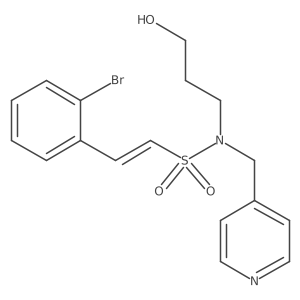 2-(2-bromophenyl)-N-(3-hydroxypropyl)-N-[(pyridin-4-yl)methyl]ethene-1-sulfonamide Structure