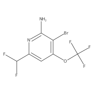 3-Bromo-6-(difluoromethyl)-4-(trifluoromethoxy)pyridin-2-amine结构式