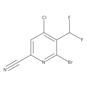 6-Bromo-4-chloro-5-(difluoromethyl)picolinonitrile结构式
