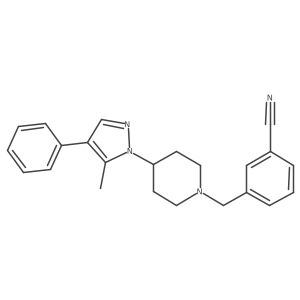 3-[4-(5-Methyl-4-phenyl-pyrazol-1-yl)-piperidin-1-ylmethyl]-benzonitrile Structure