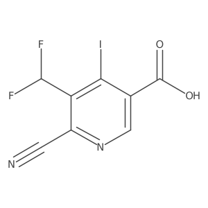 6-Cyano-5-(difluoromethyl)-4-iodonicotinic acid Structure