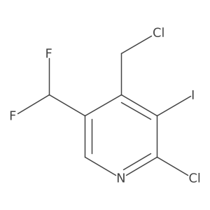 2-Chloro-4-(chloromethyl)-5-(difluoromethyl)-3-iodopyridine结构式