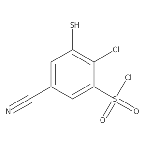 Benzenesulfonyl chloride, 2-chloro-5-cyano-3-mercapto- Structure