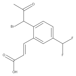 2-(1-Bromo-2-oxopropyl)-5-(difluoromethyl)cinnamic acid Structure