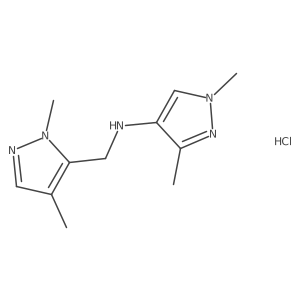N-[(2,4-dimethylpyrazol-3-yl)methyl]-1,3-dimethylpyrazol-4-amine;hydrochloride Structure