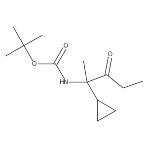 tert-butyl N-(2-cyclopropyl-3-oxopentan-2-yl)carbamate Structure