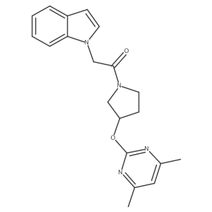 1-(3-((4,6-dimethylpyrimidin-2-yl)oxy)pyrrolidin-1-yl)-2-(1H-indol-1-yl)ethanone Structure