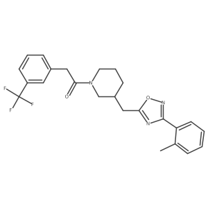 1-(3-((3-(o-Tolyl)-1,2,4-oxadiazol-5-yl)methyl)piperidin-1-yl)-2-(3-(trifluoromethyl)phenyl)ethanone Structure