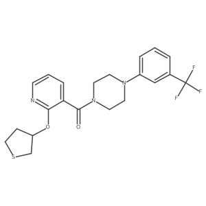 (2-((Tetrahydrothiophen-3-yl)oxy)pyridin-3-yl)(4-(3-(trifluoromethyl)phenyl)piperazin-1-yl)methanone Structure