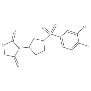 3-(1-((3-Chloro-4-methylphenyl)sulfonyl)pyrrolidin-3-yl)oxazolidine-2,4-dione结构式