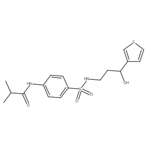 N-(4-(N-(3-hydroxy-3-(thiophen-3-yl)propyl)sulfamoyl)phenyl)isobutyramide结构式